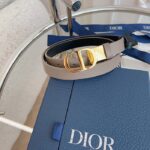 Dior CD Unisex 30 Montaigne Reversible Belt Hazelnut Black Smooth Calfskin 20 MM Width - immagine 7