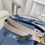 Dior CD Unisex 30 Montaigne Reversible Belt Hazelnut Black Smooth Calfskin 20 MM Width - immagine 9