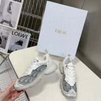 Dior CD Unisex Dior Vibe Sneaker Gray Dior Oblique Technical Fabric Transparent Rubber (1)