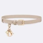 Dior CD Unisex Miss Dior Bälte Beige Slät Kalvskinn 20 MM Bredd