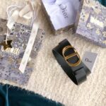 Dior CD Women 30 Montaigne Belt Black Smooth Calfskin 35 MM Width - Imagen 4