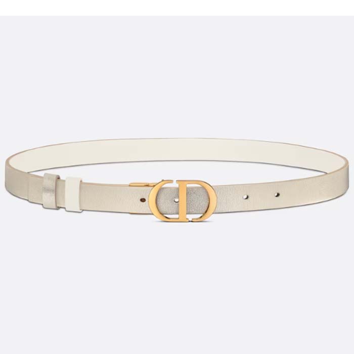 Dior CD Women 30 Montaigne Reversible Belt Gold-Tone Latte Smooth Calfskin 20 MM