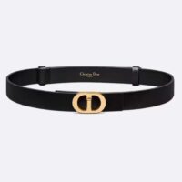 Dior Unisex CD 30 Montaigne Avenue Belt Black Ultrasmooth Calfskin 25 MM Width (2)