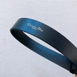 Dior Unisex CD 30 Montaigne Belt Black Smooth Calfskin Leather Brown Tortoiseshell-Effect Resin – Image 4