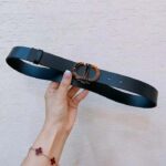 Dior Unisex CD 30 Montaigne Belt Black Smooth Calfskin Leather Brown Tortoiseshell-Effect Resin – Image 2