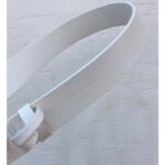 Dior Unisex CD 30 Montaigne Belt White Smooth Calfskin Leather Brown Tortoiseshell-Effect Resin - Image 4