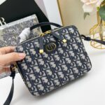 Dior Unisex CD 30 Montaigne Box Bag Blue Multicolor Dior Oblique Jacquard - Image 9