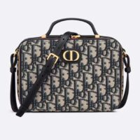 Dior Unisex CD 30 Montaigne Box Bag Blue Multicolor Dior Oblique Jacquard (11)