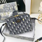 Dior Unisex CD 30 Montaigne Box Bag Blue Multicolor Dior Oblique Jacquard - Image 3