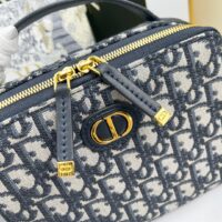 Dior Unisex CD 30 Montaigne Box Bag Blue Multicolor Dior Oblique Jacquard (11)