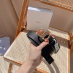 Dior Unisex CD 30 Montaigne Crystals Belt Black Smooth Calfskin Silver-Tone 27 MM Width – Image 6