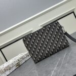Dior Unisex CD A5 Pouch Beige Black Dior Oblique Jacquard - Imagen 2