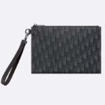 Dior Unisex CD-Tasche A5 Dior Oblique Jacquard in Schwarz