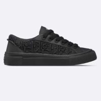 Dior Unisex CD B33 Sneaker Black Smooth Calfskin Oblique Raised Embroidery (12)