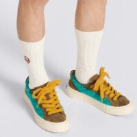 Dior Unisex CD Digital Twin Collectible B33 Sneaker Turquoise Dior Oblique Mohair Brown Suede (11)