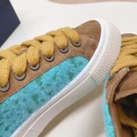 Dior Unisex CD Digital Twin Collectible B33 Sneaker Turquoise Dior Oblique Mohair Brown Suede (11)