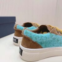Dior Unisex CD Digital Twin Collectible B33 Sneaker Turquoise Dior Oblique Mohair Brown Suede (11)