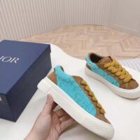 Dior Unisex CD Digital Twin Collectible B33 Sneaker Turquoise Dior Oblique Mohair Brown Suede (11)