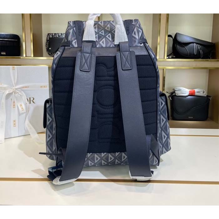 Dior Unisex CD Hit The Road Backpack Navy Blue CD Diamond Canvas (10)