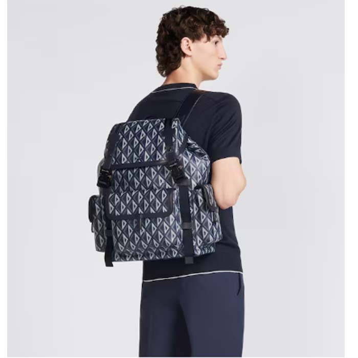 Dior Unisex CD Hit The Road Backpack Navy Blue CD Diamond Canvas (2)