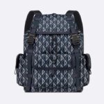 Zaino unisex Dior CD Hit The Road in tela blu navy con diamanti CD