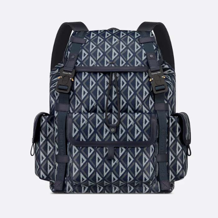 Dior Unisex CD Hit The Road Backpack Navy Blue CD Diamond Canvas