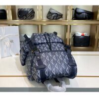 Dior Unisex CD Hit The Road Backpack Navy Blue CD Diamond Canvas (5)