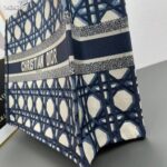 Dior Unisex CD Large Dior Book Tote Beige Blue Macrocannage Embroidery - Bild 8