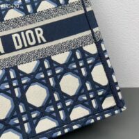 Dior Unisex CD Large Dior Book Tote Beige Blue Macrocannage Embroidery (4)