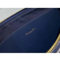 Dior Unisex CD Large Dior Caro Daily Pouch Natural Denim Blue Marinière Raffia (9)