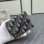 Dior Unisex CD Saddle 5-Gusset Card Holder Blue Dior Oblique Jacquard - immagine 5