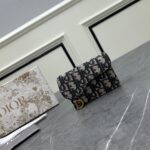 Dior Unisex CD Saddle 5-Gusset Card Holder Blue Dior Oblique Jacquard - immagine 2