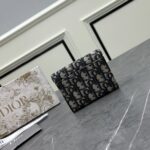 Dior Unisex CD Saddle 5-Gusset Card Holder Blue Dior Oblique Jacquard - immagine 3