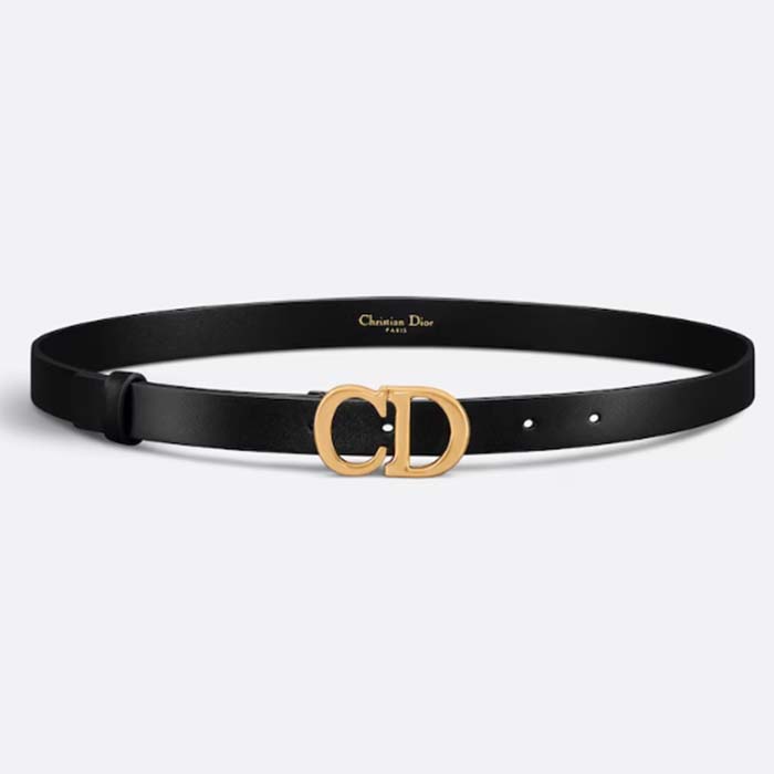 Dior Unisex CD Saddle Belt Black Ultrasmooth Calfskin 20 MM Width