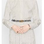 Dior Unisex CD Saddle Belt Blue Dior Oblique Jacquard 20 MM Width - Image 11