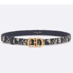 Dior Unisex CD Saddle Belt Blue Dior Oblique Jacquard 20 MM Width