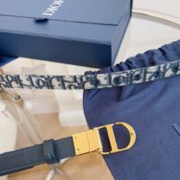 Dior Unisex CD Saddle Belt Blue Dior Oblique Jacquard 20 MM Width (2)