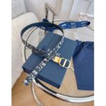 Dior Unisex CD Saddle Belt Blue Dior Oblique Jacquard 20 MM Width - Image 9