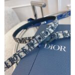 Dior Unisex CD Saddle Belt Blue Dior Oblique Jacquard 20 MM Width - Image 7