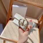 Dior Unisex CD Saddle Belt Latte Ultrasmooth Calfskin White Crystals 20 MM Width - Image 5