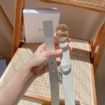 Dior Unisex CD Saddle Belt Latte Ultrasmooth Calfskin White Crystals 20 MM Width - Image 7