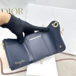 Dior Unisex CD Saddle Lotus Wallet Blue Dior Oblique Jacquard – Bild 6
