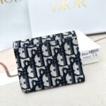 Dior Unisex CD Saddle Lotus Wallet Blue Dior Oblique Jacquard – Bild 4