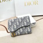 Dior Unisex CD Saddle Lotus Wallet Gray Dior Oblique Jacquard - immagine 2