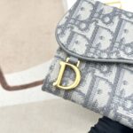 Dior Unisex CD Saddle Lotus Wallet Gray Dior Oblique Jacquard - immagine 10