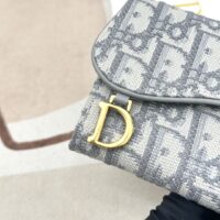 Dior Unisex CD Saddle Lotus wallet Gray Dior Oblique Jacquard (1)