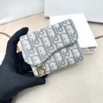 Dior Unisex CD Saddle Lotus Wallet Gray Dior Oblique Jacquard - immagine 5