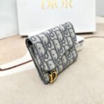 Dior Unisex CD Saddle Lotus Wallet Gray Dior Oblique Jacquard - immagine 4