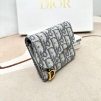 Dior Unisex CD Saddle Lotus wallet Gray Dior Oblique Jacquard (1)