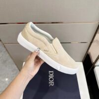 Dior Unisex CD Shoes B101 Slip-On Sneaker Beige Suede Smooth Calfskin (11)